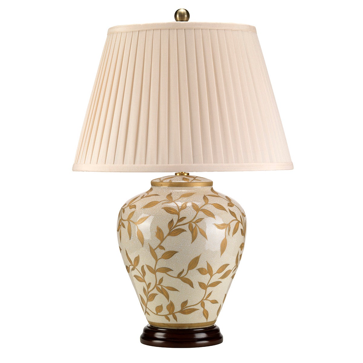 Lampă de masă Elstead Hampton, 1x E27, 60W, porțelan crem/auriu, 62 cm, IP20, colecția Leaves Brown Gold