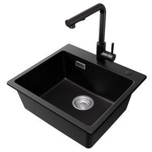 Évier Double Bacs Cooke & Lewis à Encastrer - Résine Noire - L118 L50 Cm - Neuf