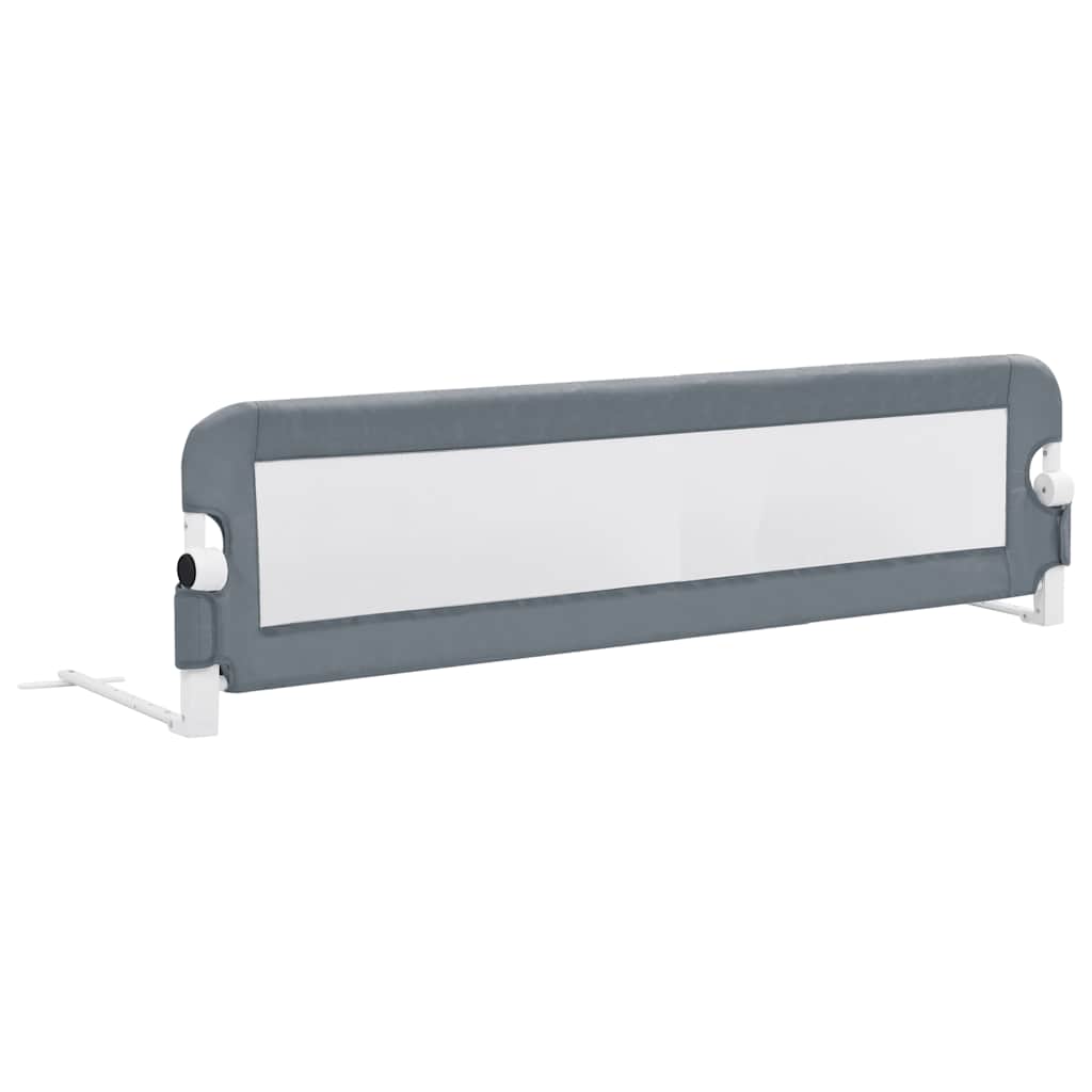 Barra de segurança p/ cama infantil 120x42cm poliéster cinzento vidaXL - 2