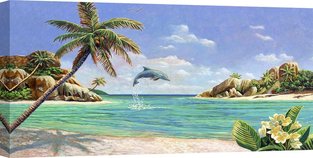 Tableau Toile Encadrée Prêt à Accrocher – Porte De La Mer, 16x20 Pouces (neuf)
