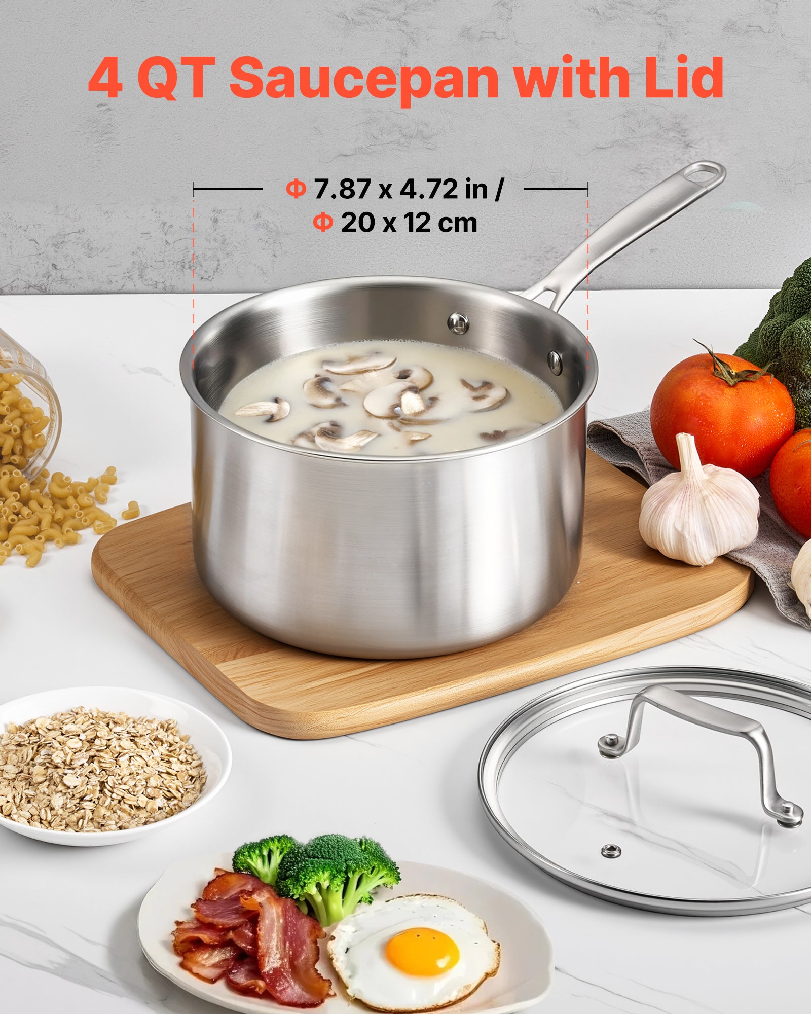 Casseruola Per Latte In Acciaio Inox Giapponese 0,8L | Pentolino Antiaderente Per Induzione E Forno