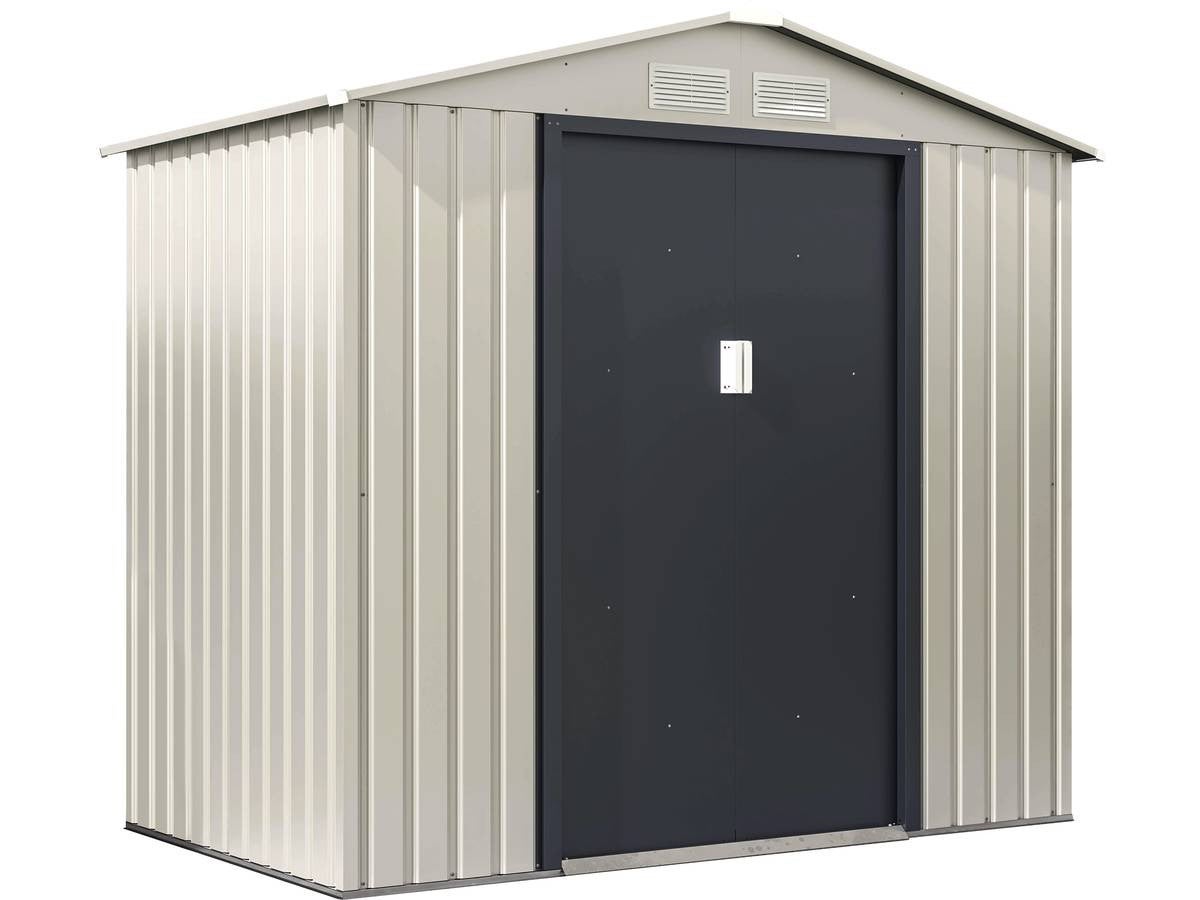 Metalowa szopa ogrodowa Nebraska - 4,07 m² - Beż/Szarość antracytowa