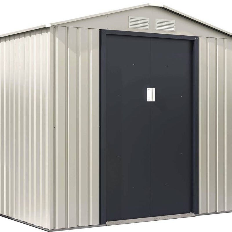 Metalowa szopa ogrodowa Nebraska - 4,07 m² - Beż/Szarość antracytowa