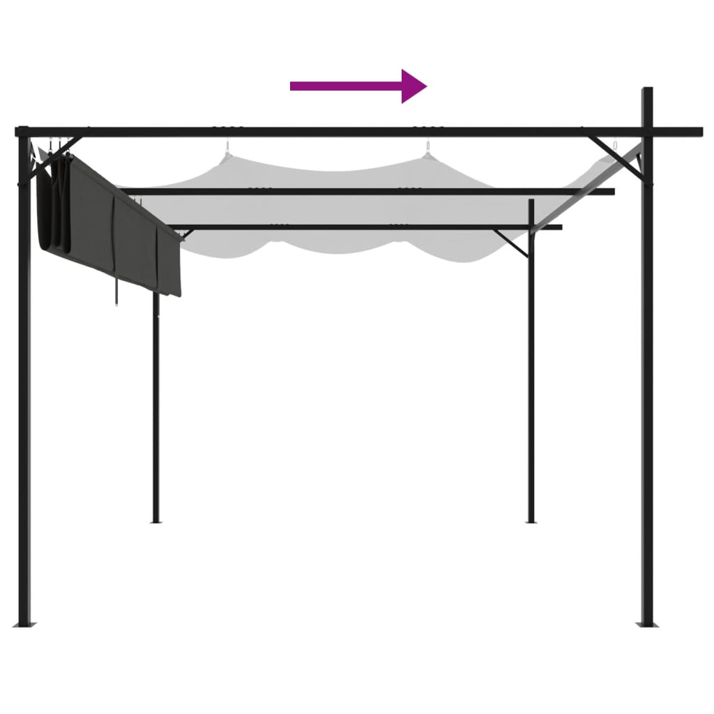 Pergola avec toit rétractable anthracite 295x292x230 cm - 6