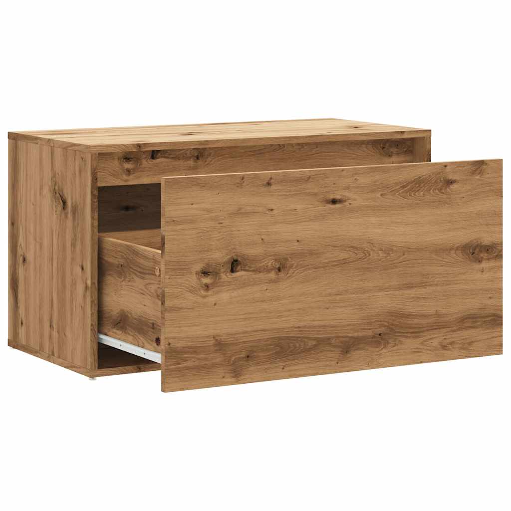Banc d’entrée avec tiroir bois d’ingénierie 80x40x45 cm chêne artisan rangement couloir – ComfortXL - 7