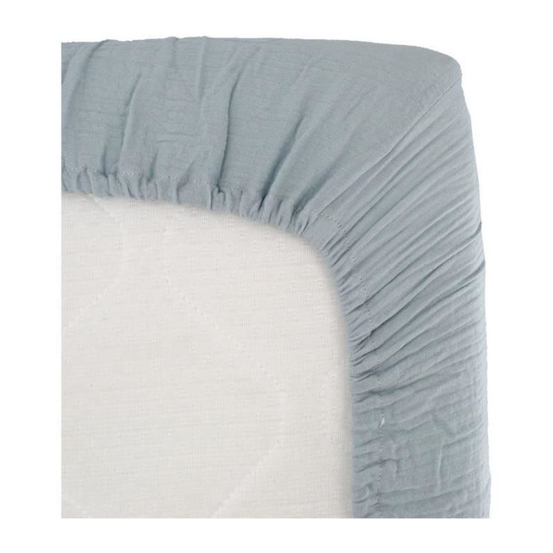 Drap Housse Jersey 130g/m² 40x90 Cm Bleu Azur Pour Berceau Bébé - Coton Extensible, élastiqué, Certifié Oeko-Tex