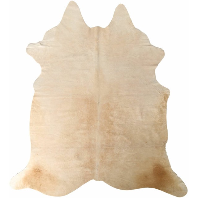Tapis Authentique en Peau de Vache Tons Neutres et Doux 220 x 180 cm Blanc, Marron