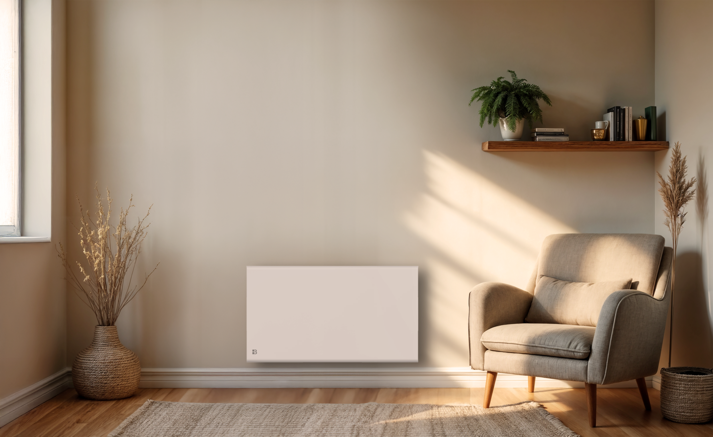 Radiateur électrique fixe à inertie sèche céramique+film 1500W Bestherm FREYA horizontal blanc - 2