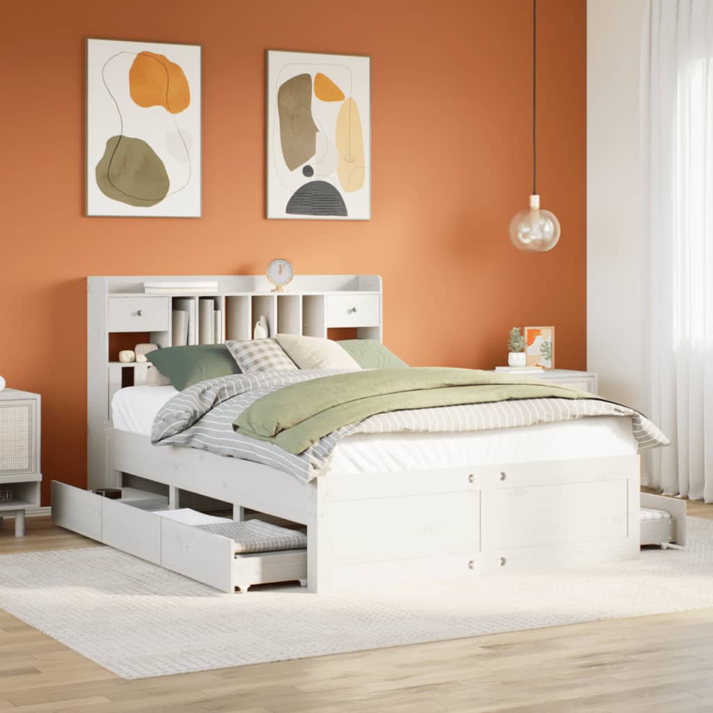 Łóżko Drewniane Rama Łóżka Sofa Biała Do Sypialni Pokoju 150x200 cm