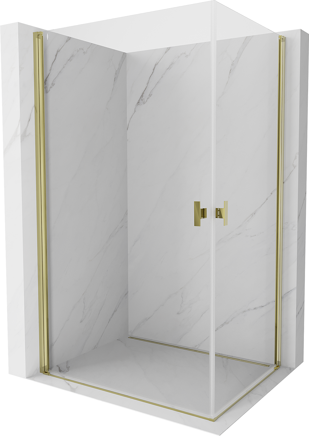 Mexen Mist-B Duo cabine de douche à porte battante 90 x 85 cm ...