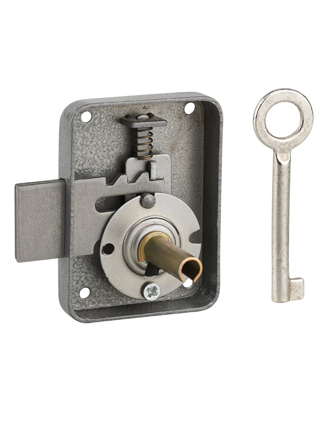 Boitier De Serrure En Applique Targa à Tirage Pour Porte D'entrée Droite 3 Pts Axe 45mm Or | Comptoir De Fernand