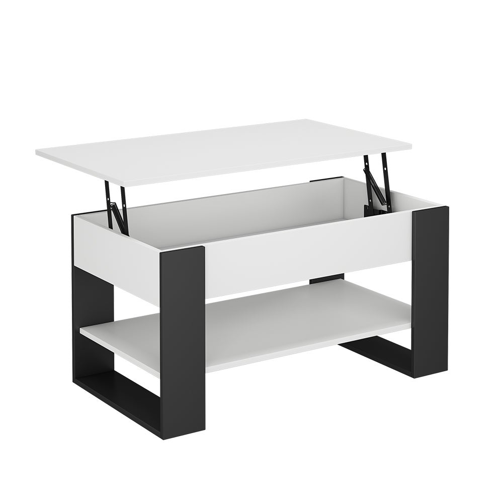Vicco Stolik kawowy Lifto, Biały/antracyt, 92 x 51 cm z funkcją podnoszenia