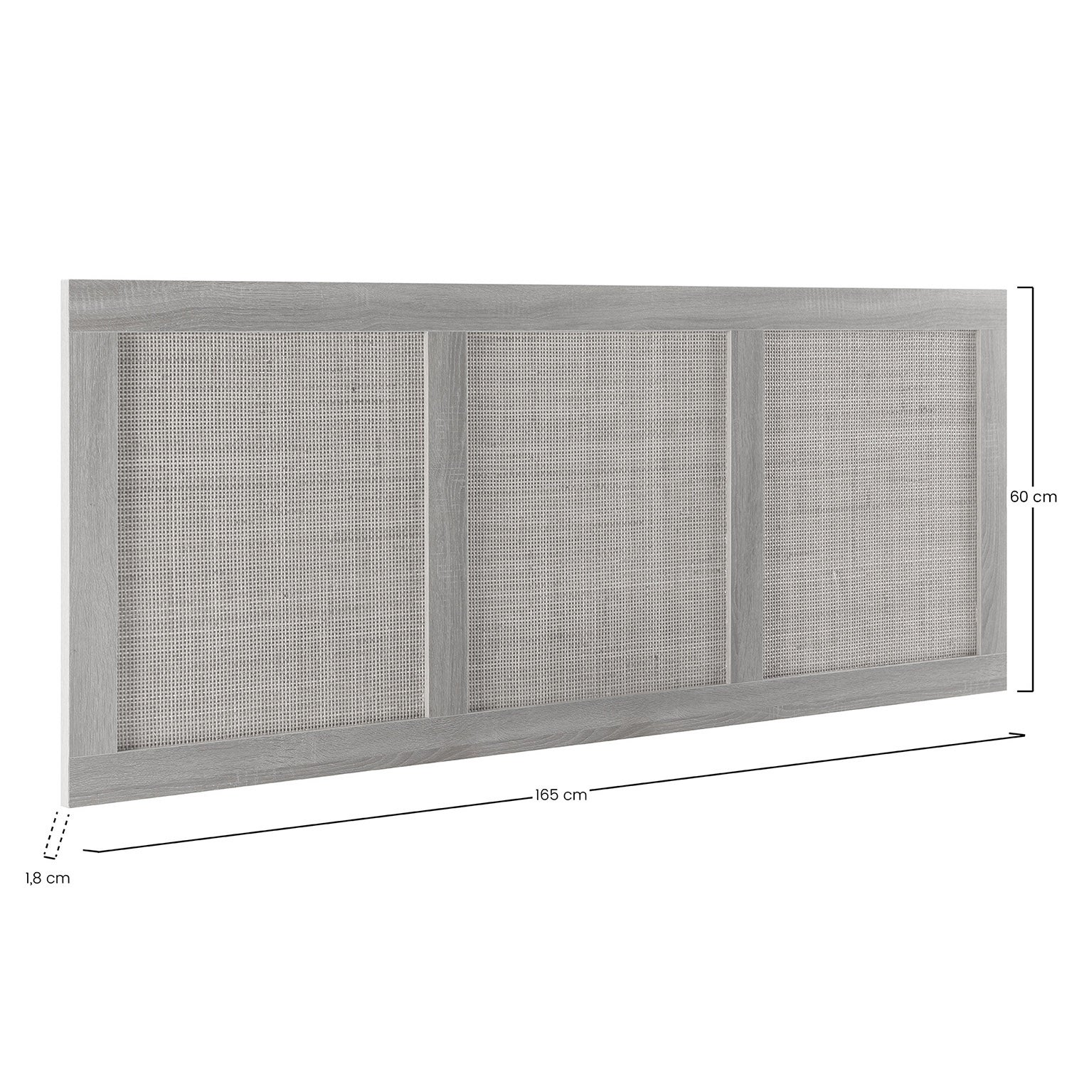 Cabecero de Cama Musa 165 x 60 cm Color Roble, ratán Natural - 7