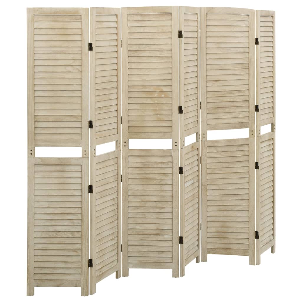 Maison exclusive - biombo de 6 paneles de madera maciza de paulownia 210x165 cm