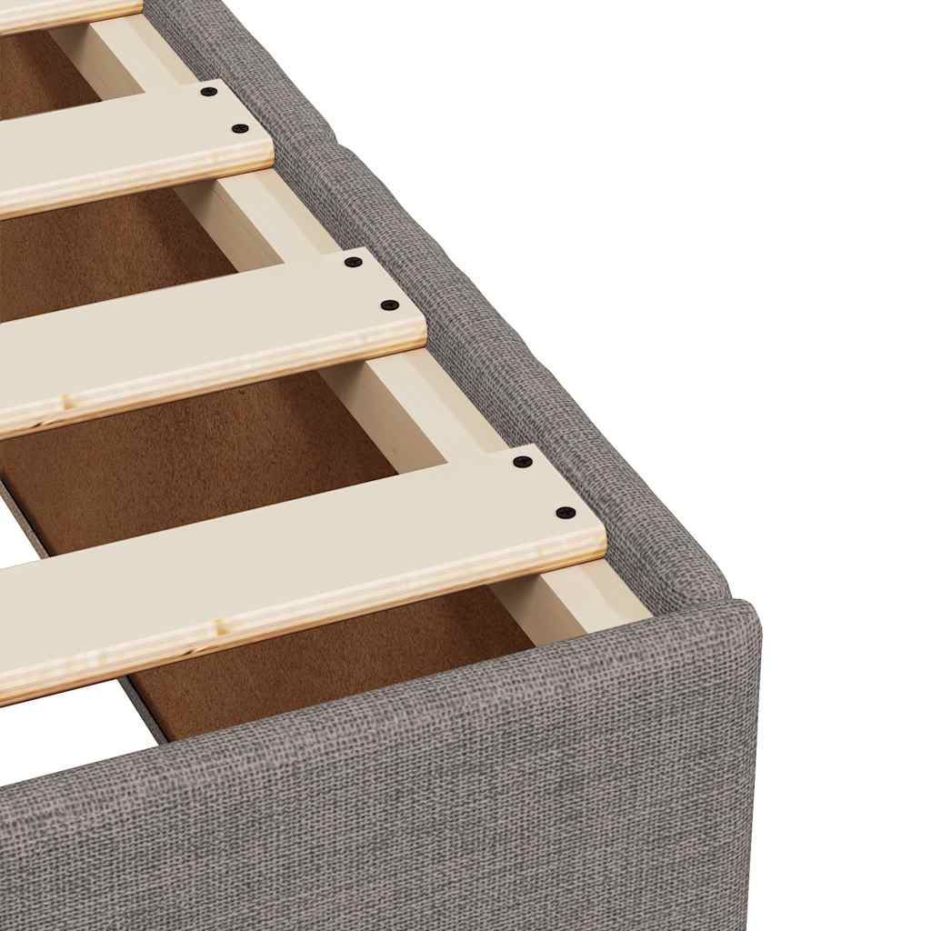 Cadre de lit sans matelas en tissu taupe pour la chambre, 100 × 200 cm - 7