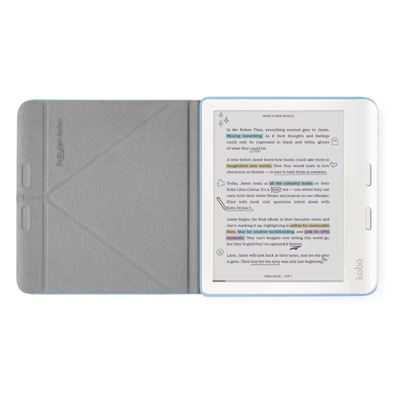 Étui Pour Kobo Libra Color 7 Pouces 2024 - Sommeil/Réveil Auto, Support Origami + Stylet