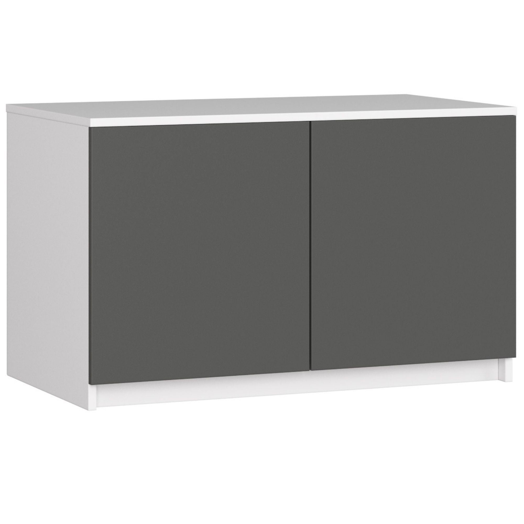 Nadstawka na szafę AKORD S90 Biała 90 cm 2 drzwi kolor Grafit Szary mat 2 półki 90x51x55 cm