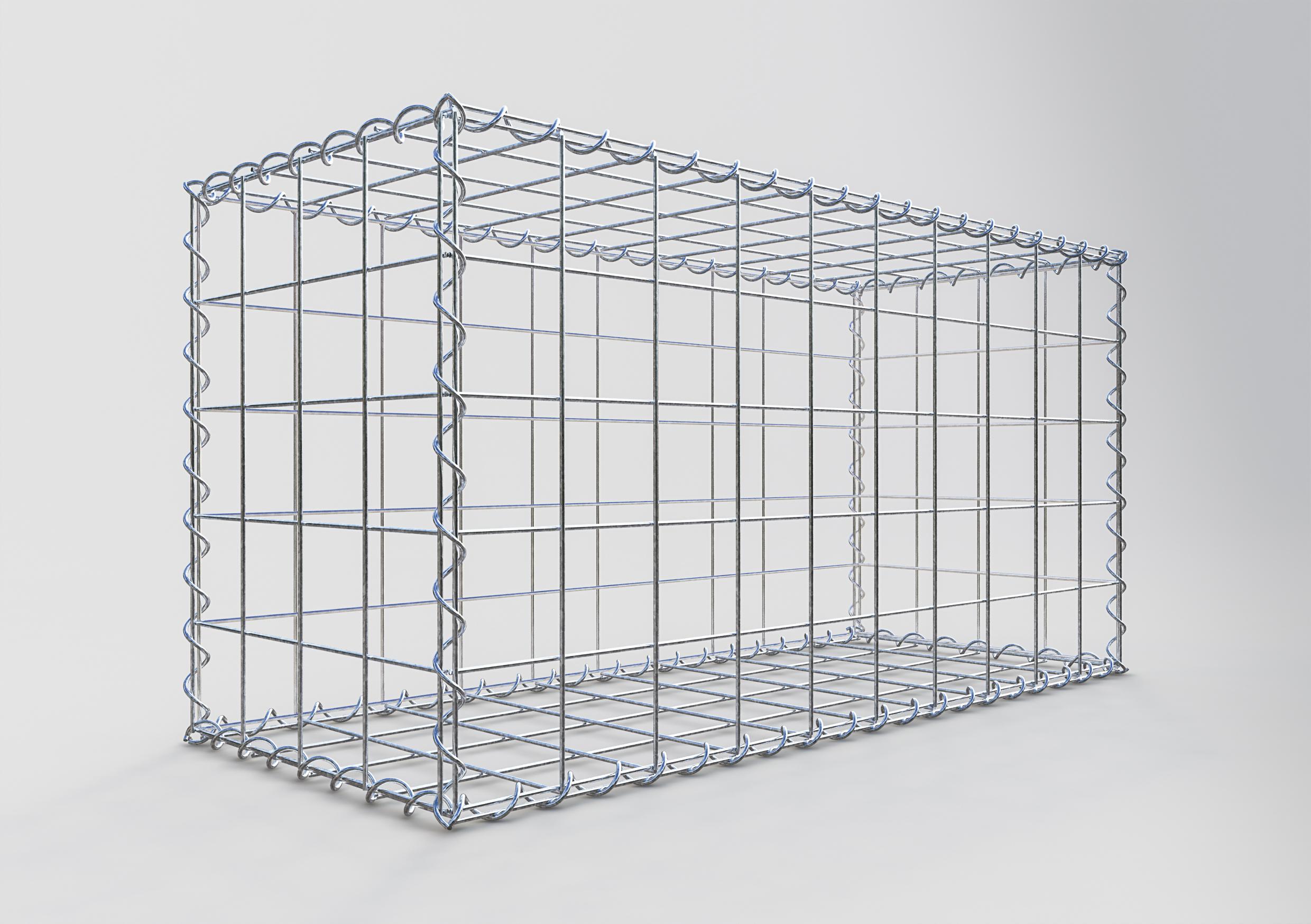 Gabiona - Gavión de acero galvanizado 100x50x40cm (LxAxP), malla 10 x 10cm, Espiral, jaula metálica para muro o jardín - 2