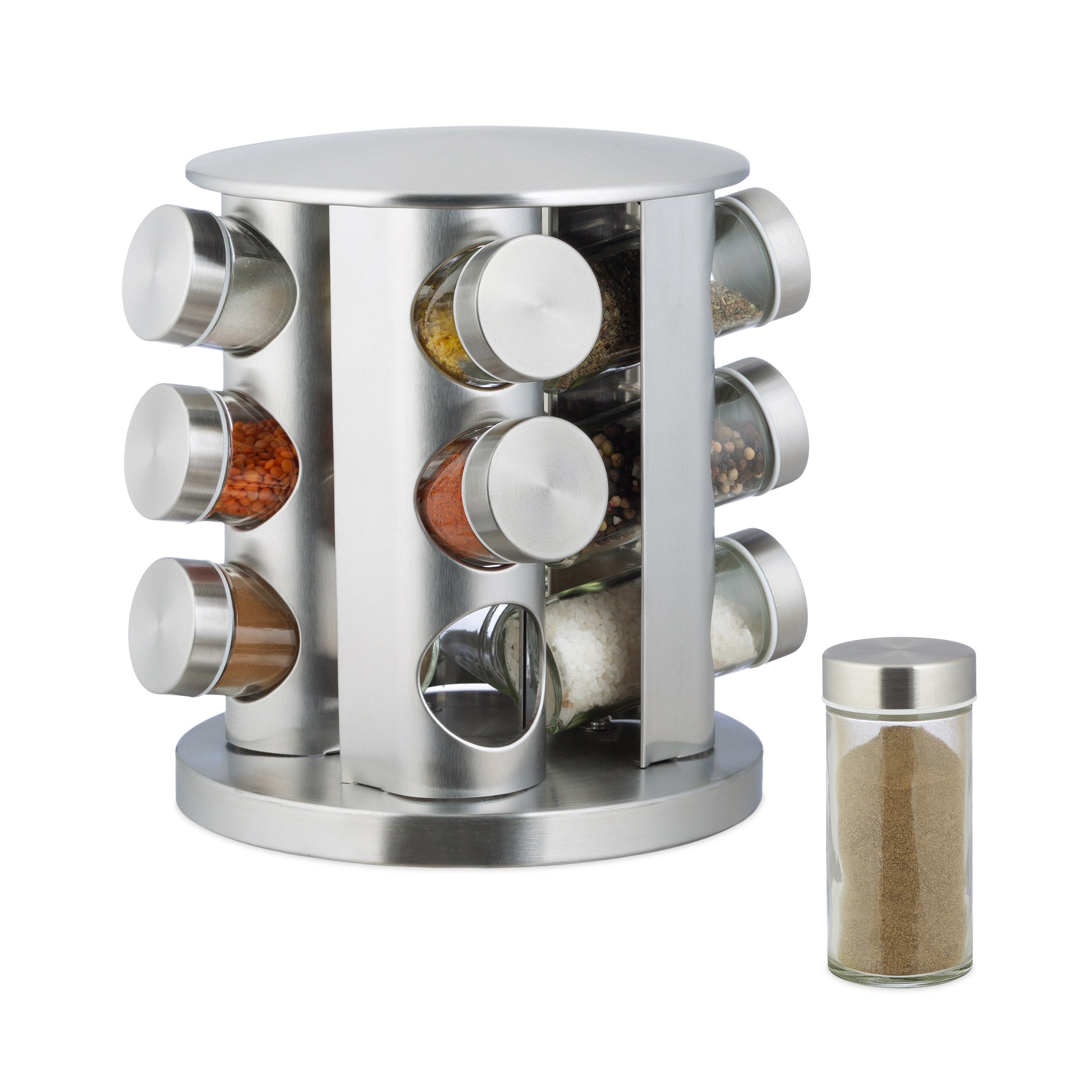 Tezzorio Set Di 2 Dredge Shaker In Acciaio Inox Per Spezie E Zucchero - Capacità 283g, Per Ristorante E Casa
