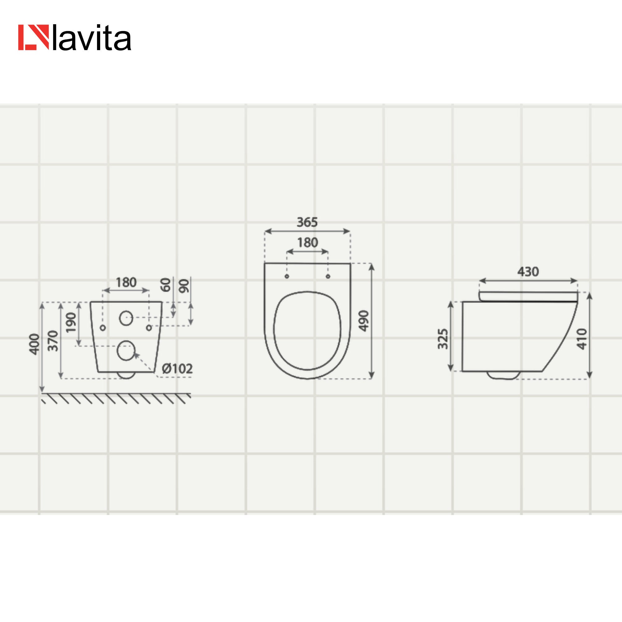 LAVITA Sogo WC suspendu | L'abattant de WC à chute lente | WC suspendu sans bord | WC | 365x490x395 cm | blanc brillant - 4