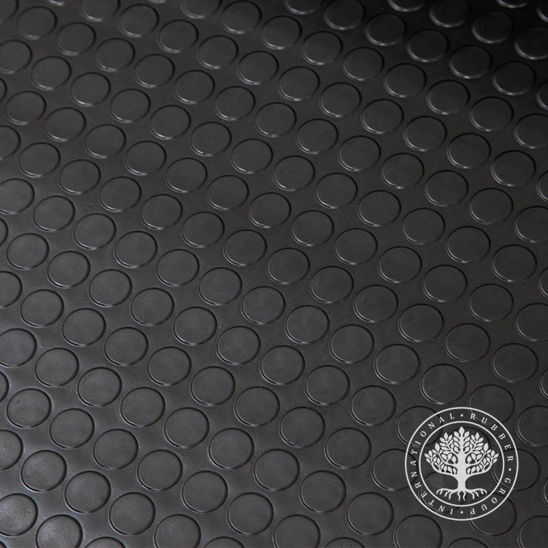 Pavimento goma círculos negro - Rollo 5 m x 1,50 m x 3 mm - Revestimiento para suelos impermeable y antideslizante - 4
