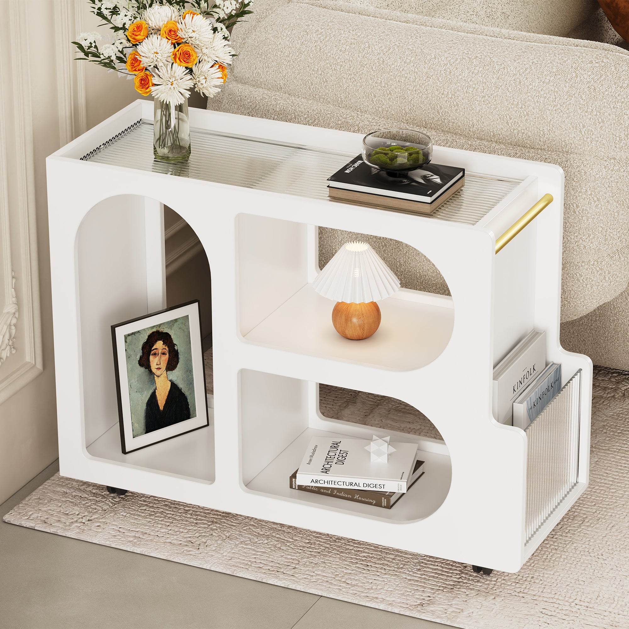 Paris Prix Meuble TV Design Nervuré Lugo 180cm Marron pas cher