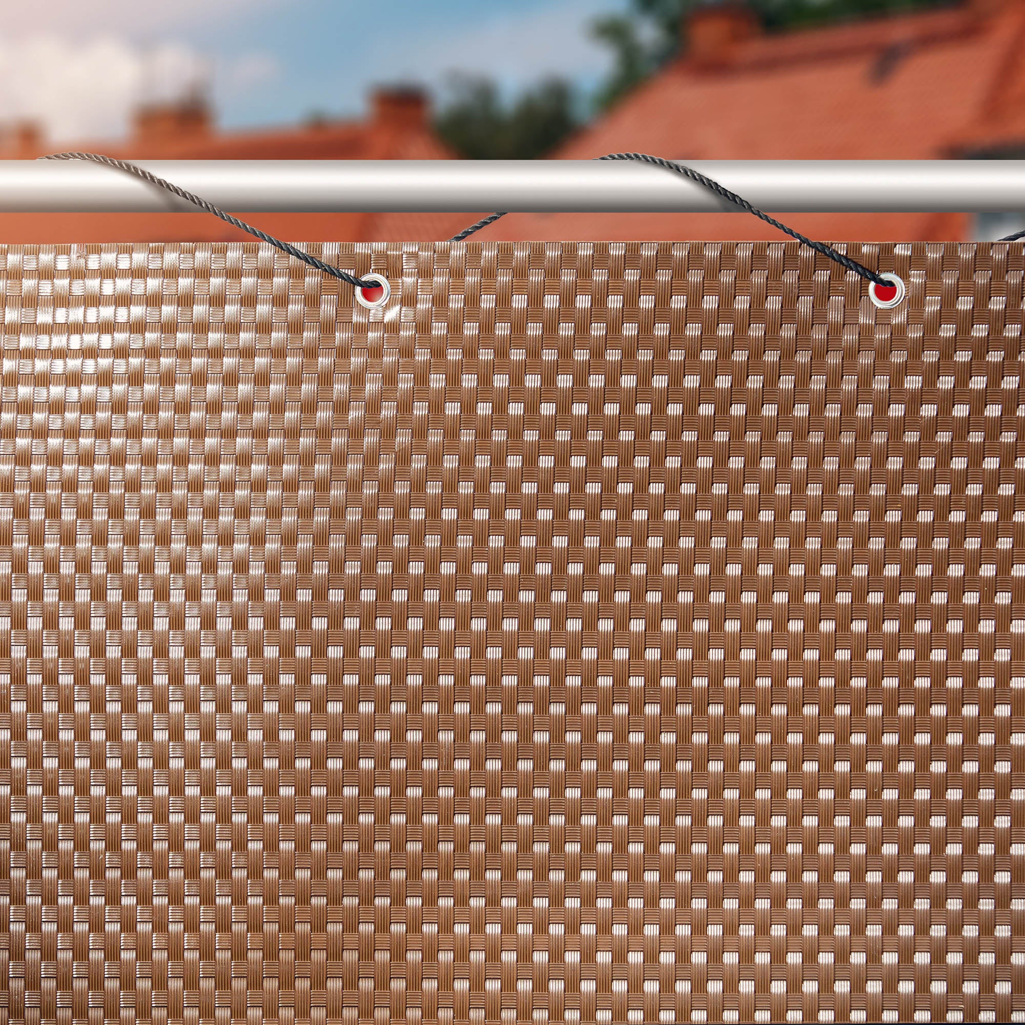 OSŁONA BALKONOWA TECHNORATTAN 0,9x3m BRĄZOWA MATA NA BALKON TARAS PREMIUM - 2