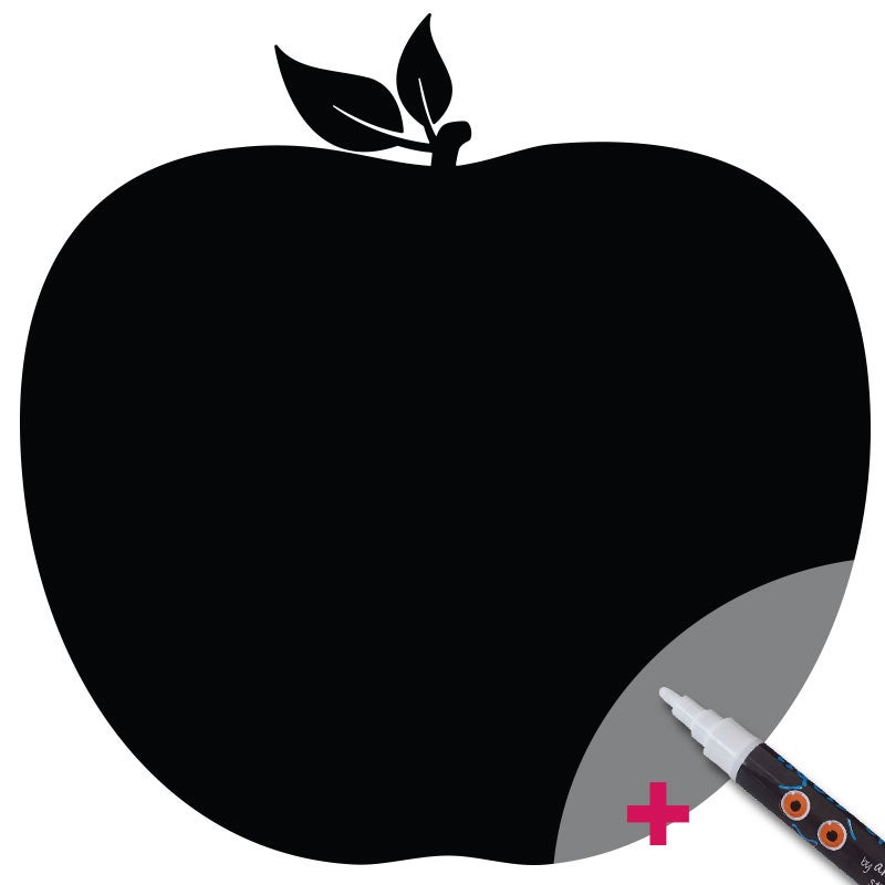 Adesivo lavagna mela reale + bianco gesso liquido - Sticker adesivo - adesivi murali - 105x105cm - 4