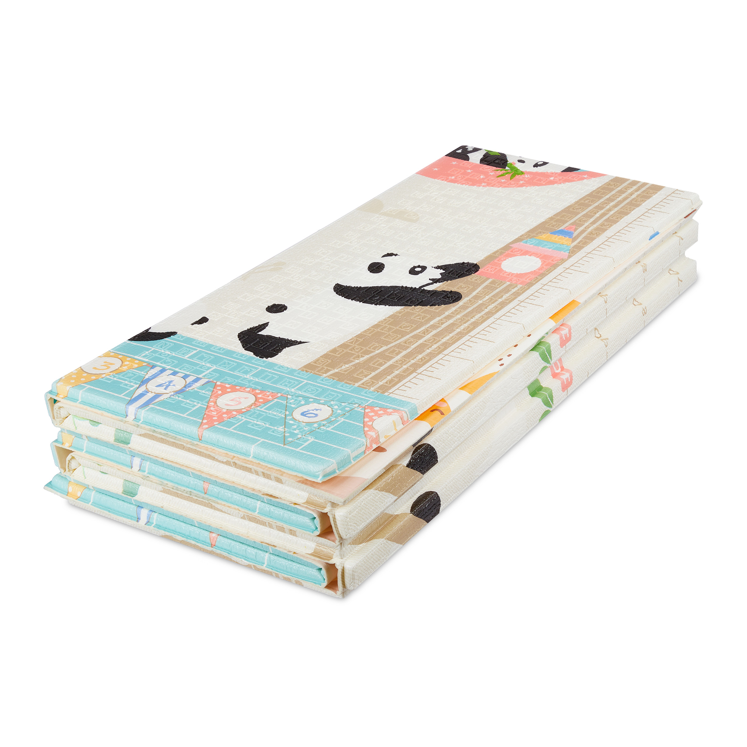 Tapis de jeu pliable, motifs animaux, sans substances nocives, lavable, mousse XPE, 195 x 175 cm, multicolore, Relaxdays - 6