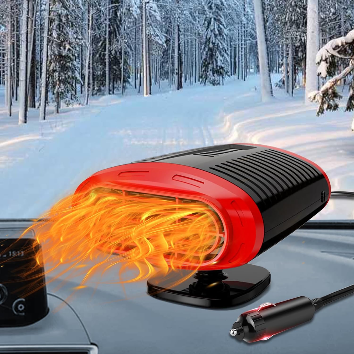 Ogrzewacz samochodowy 12 V, 12 V, 150 W, przenośny ogrzewacz i odmrażacz, 2 w 1, szybko nagrzewający się, ogrzewacz szyby samochodowej