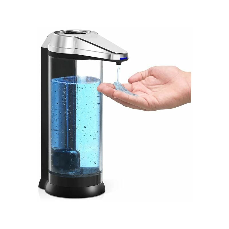 Automatyczny dozownik mydła, 500 ml, chromowany, bezdotykowy, automatyczny dozownik mydła na podczerwień do użytku domowego, czarny