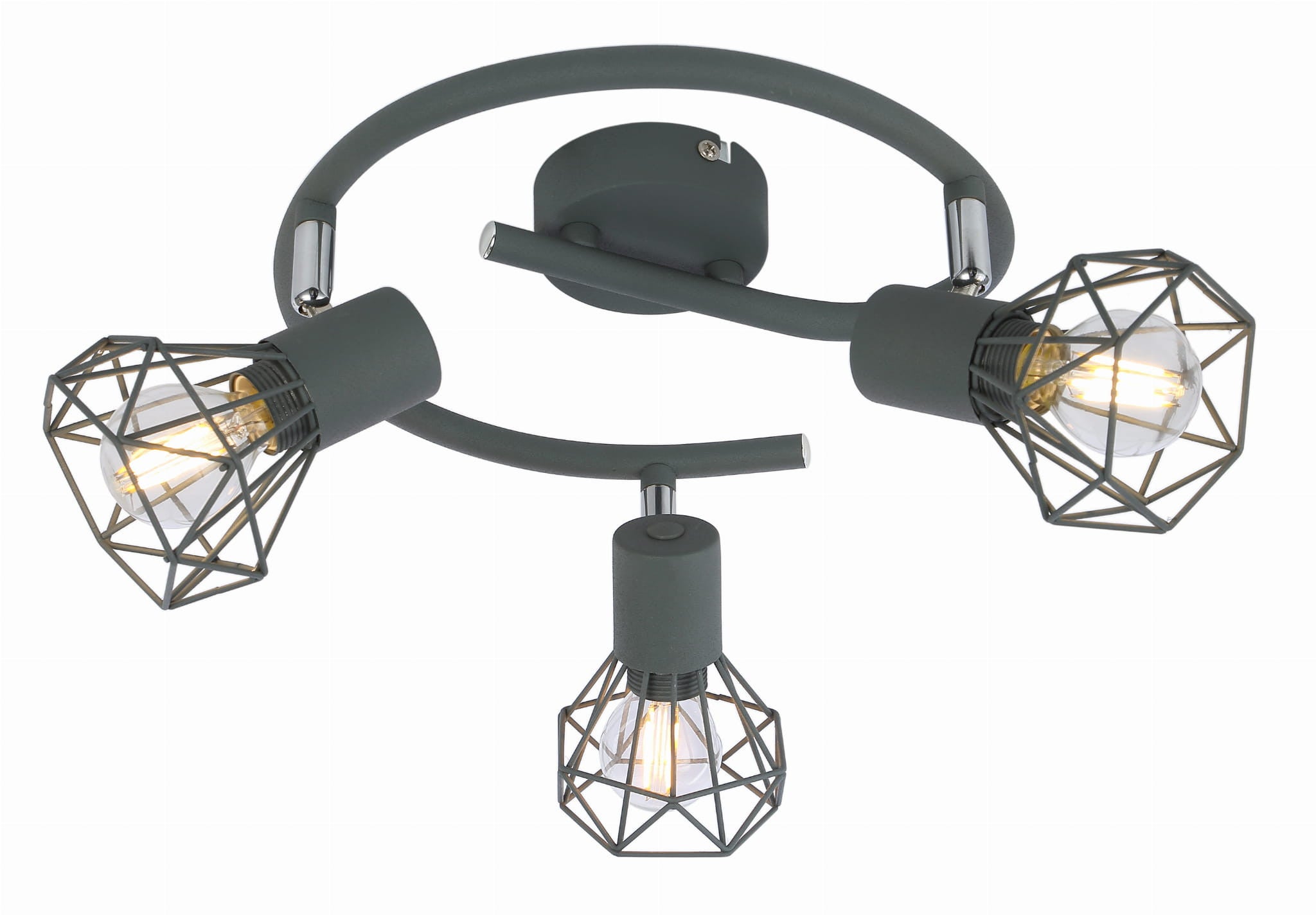Lampa sufitowa wisząca Verve szara 3xE14x40W wym: 18 x 43 x 43 cm metal Candellux