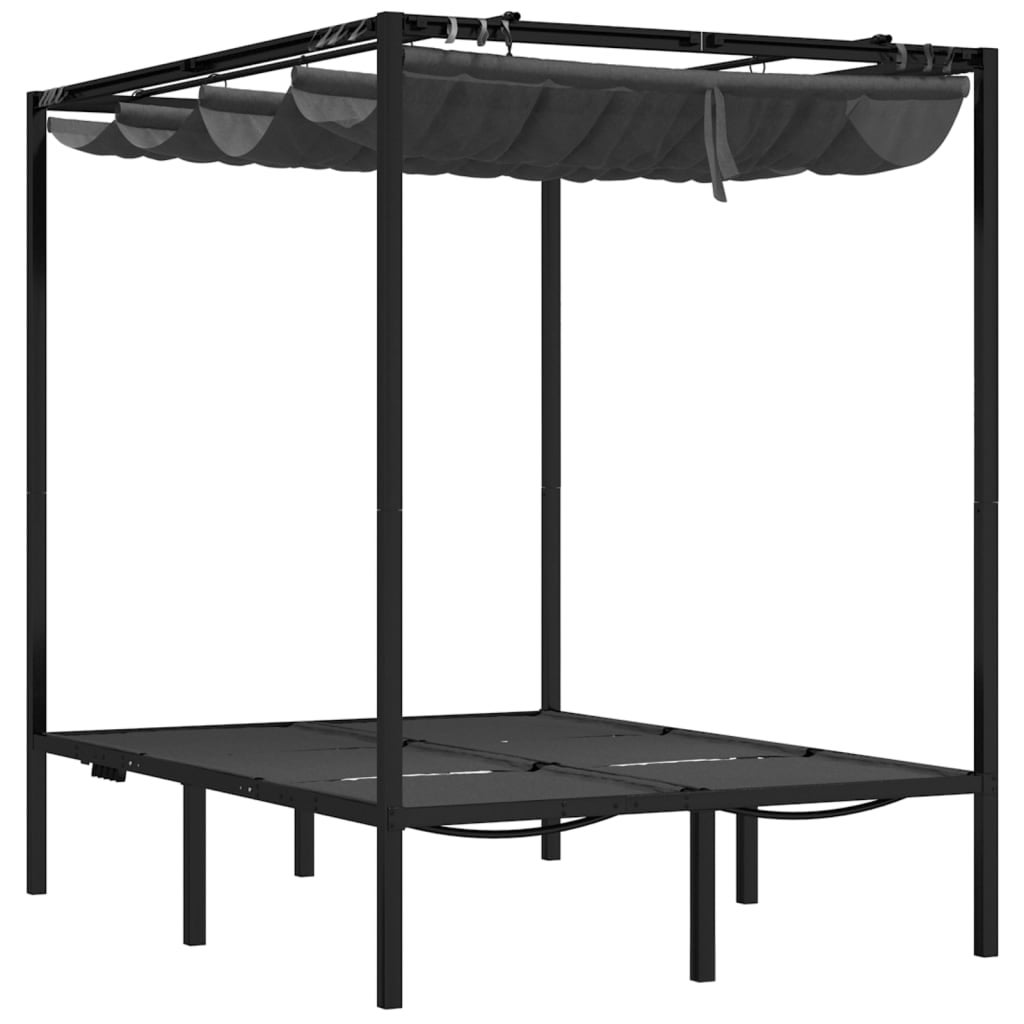 Sdraio sdraio prendisole lettino da giardino terrazzo doppio arredo esterno con tende laterali e superior 02_0012740 - 2