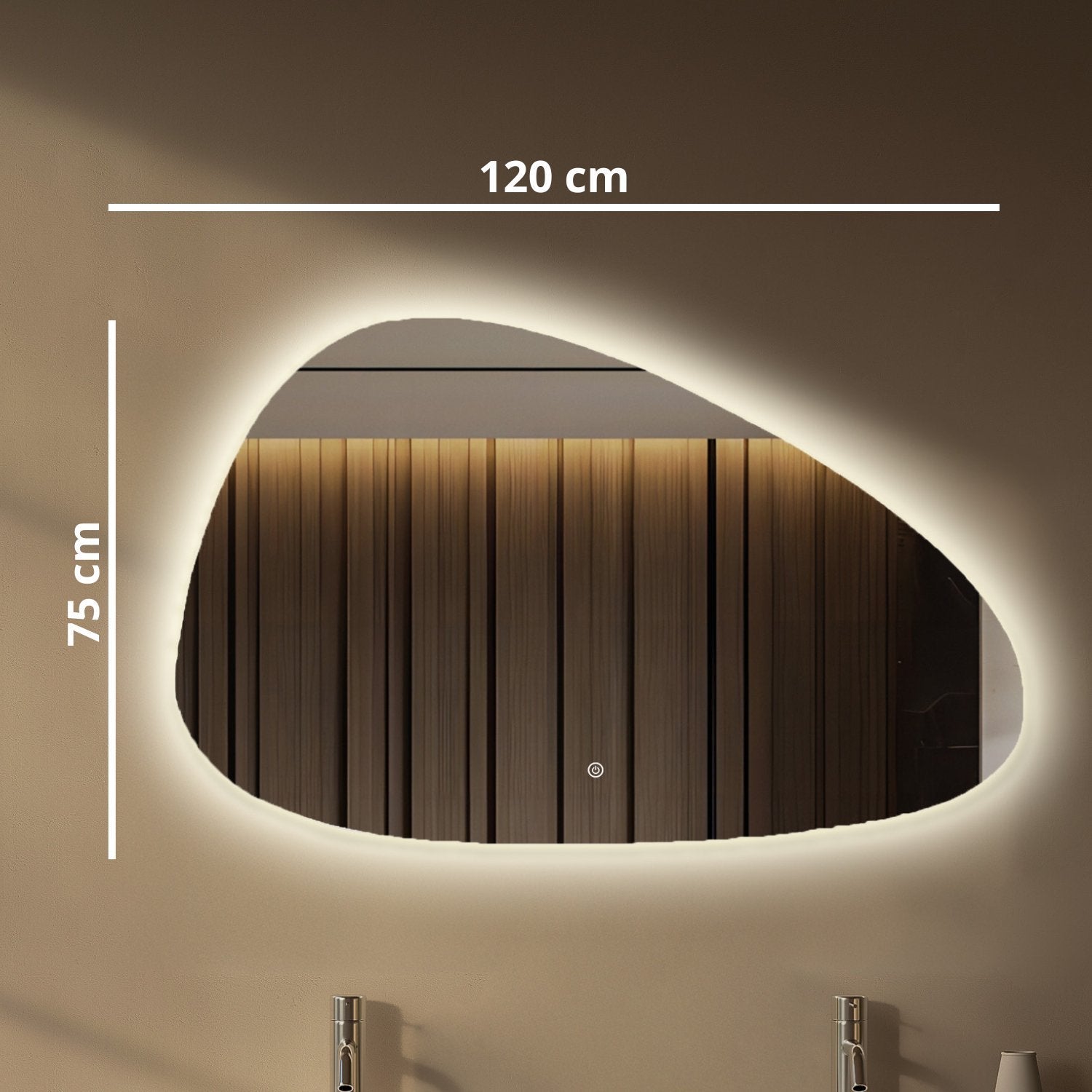 LOMAZOO Miroir salle de bain Sevilla avec LED 120 x 75 cm asymétrique - 3
