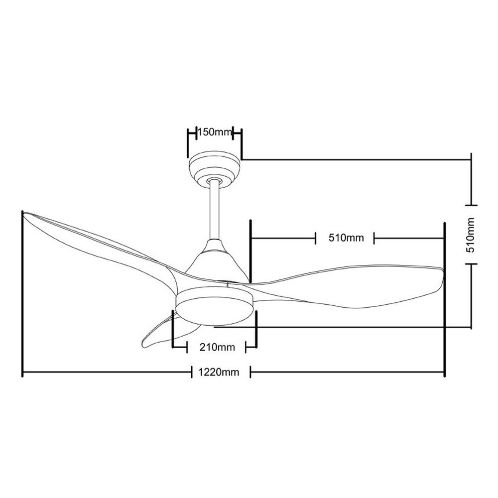 Ventilatore da soffitto con luce LED 20W Cavil minimalista bianco e telecomando ø122cm - 4