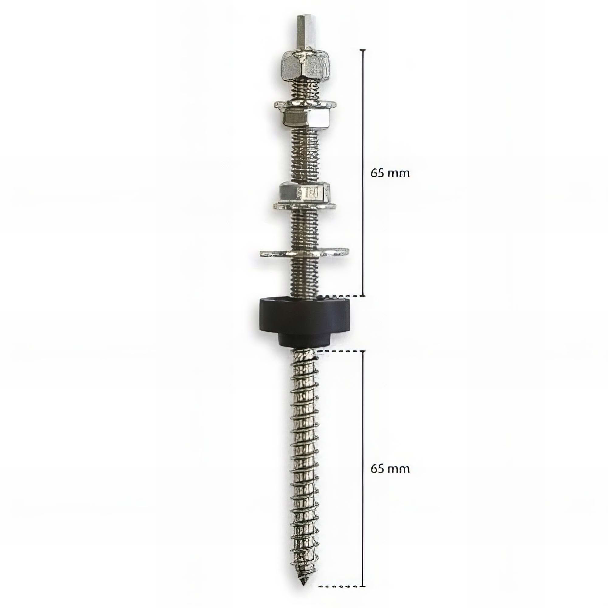 20 Vis double filet pour panneaux photovoltaïques D. 8 x 150 mm - Inox A2 - 2