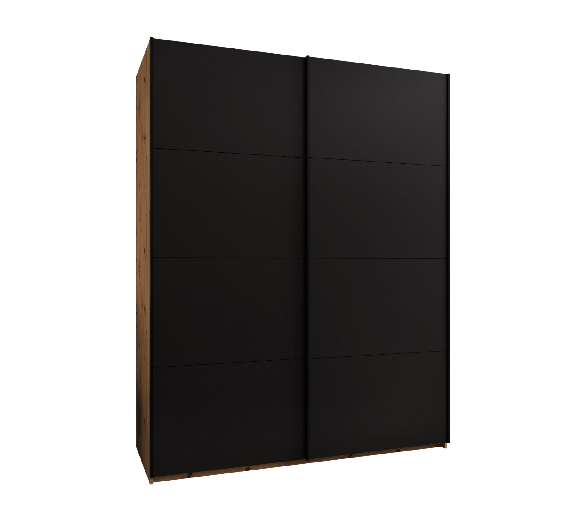 Szafa przesuwna wysoka Lux 1 190 x 64 x 245,5 cm artisan + czarny + u. czarny - Abiks Meble