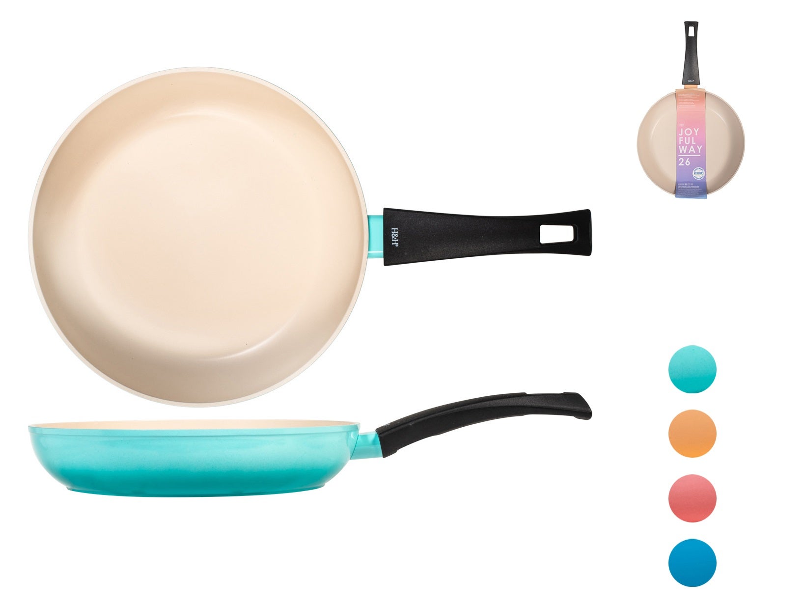 H&h padella healthy pro con rivestimento antiaderente cm 28