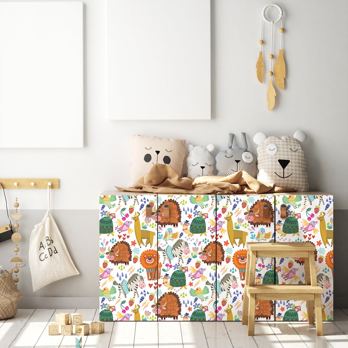 Pegatina muebles para niños animales amantes del campo - adhesivo de pared - revestimiento sticker mural decorativo - 40x60cm - 5