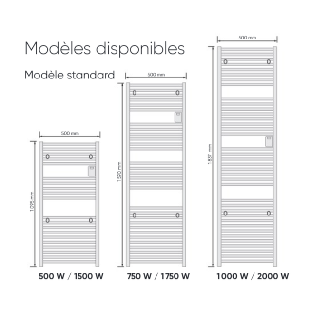 Sèche-serviettes soufflant Atlantic Doris - 1000 + 1000W - WI-FI