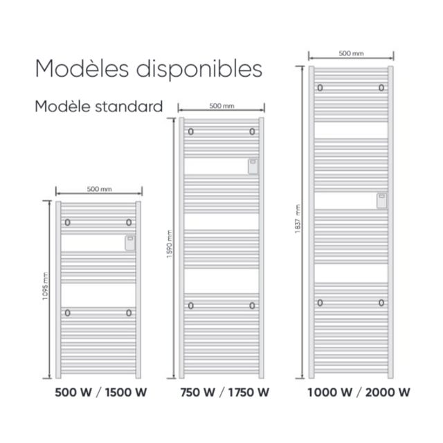 Sèche-serviettes soufflant Atlantic Doris - 1000 + 1000W - WI-FI Sèche-serviettes soufflant Atlantic Doris - 1000 + 1000W - WI-FI
