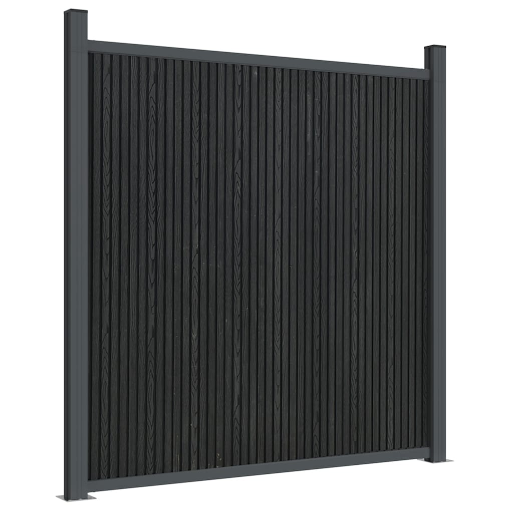 Panneau de clôture gris en WPC, pour le jardin, 1218 × 186 cm - 6