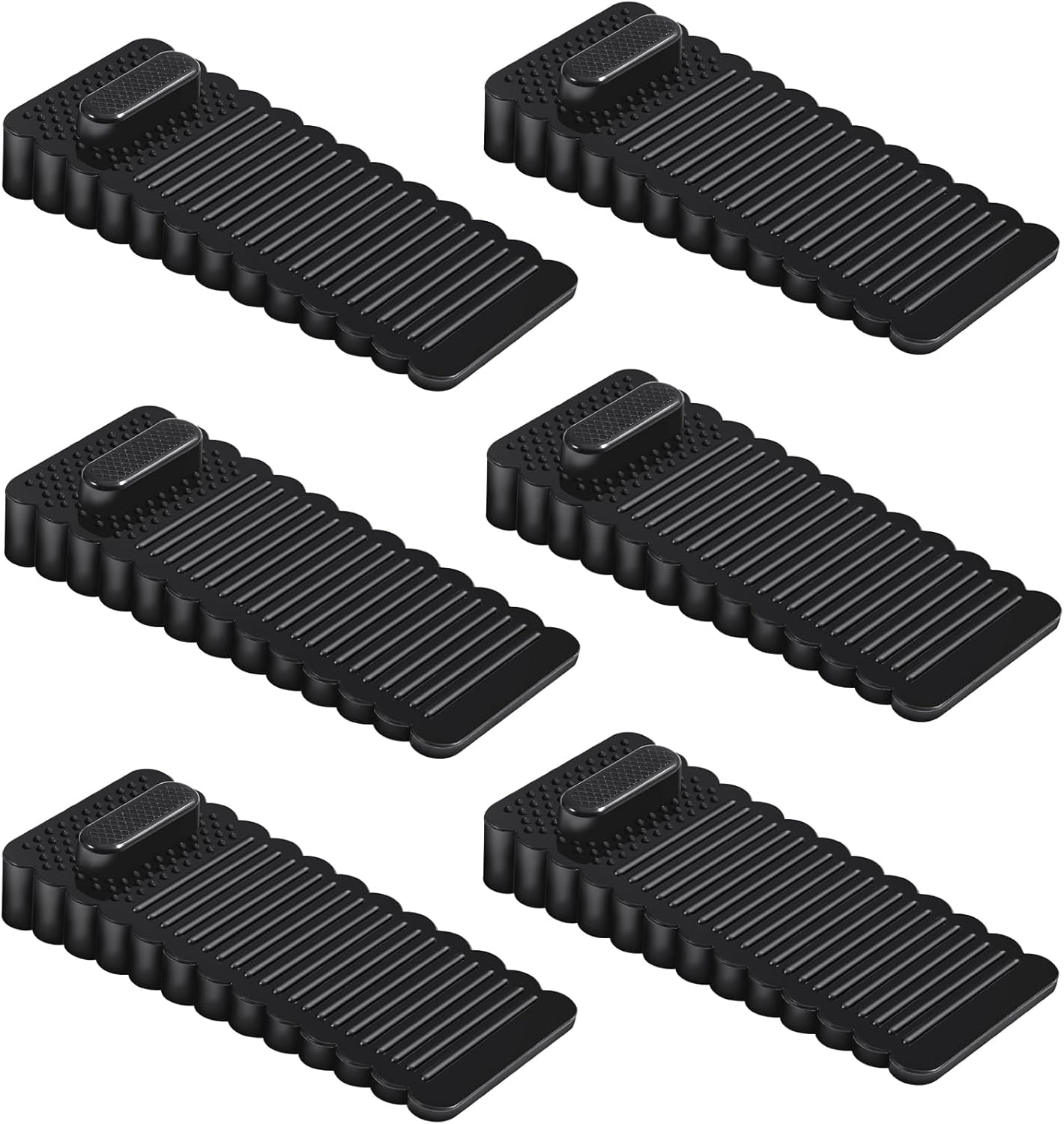 Stoper do drzwi, antypoślizgowy, składany, do podłóg wewnętrznych i zewnętrznych, 6 sztuk, czarny