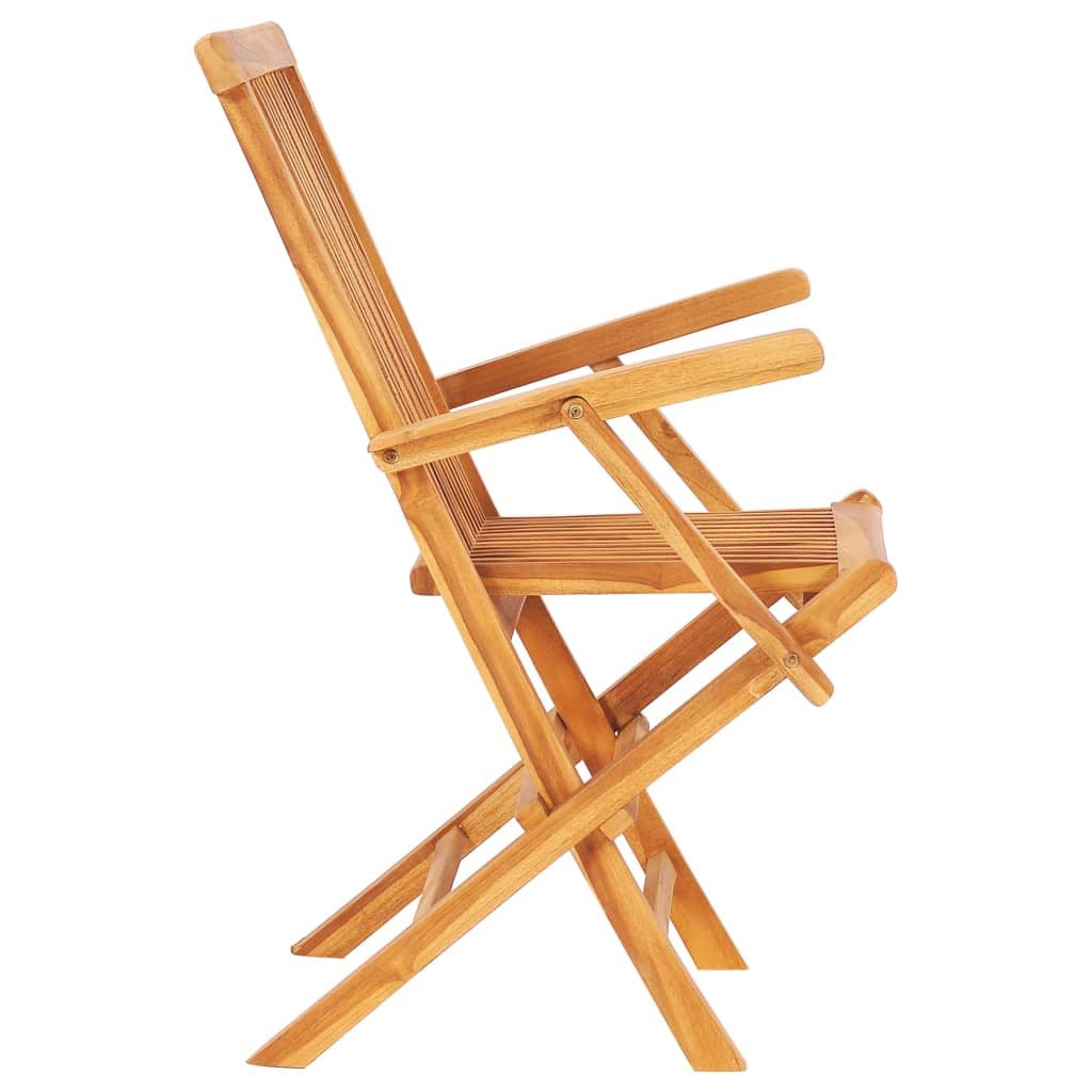 Mobilier à dîner d'extérieur pliable 7 pcs Bois solide de teck 4 - 9