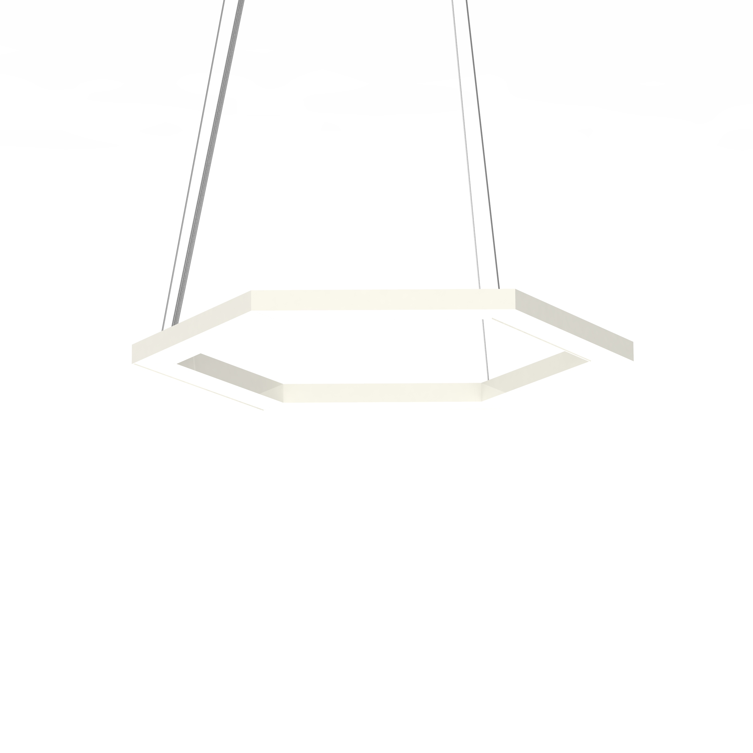 Lumicom | esagono 1x lámpara pendiente, strip led, 22w/m, 4000k, metal, blanco brillante, ø40cm
