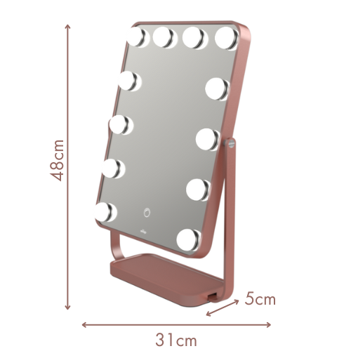 Specchio di cortesia a LED con sensore tattile, rotazione a 360°, intensità e temperatura di colore dimmerabili HOLLYWOOD STUDIO - 7