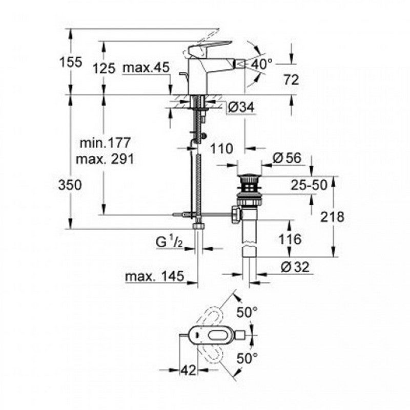 Miscelatore grohe serie start loop per bidet cromato - 4