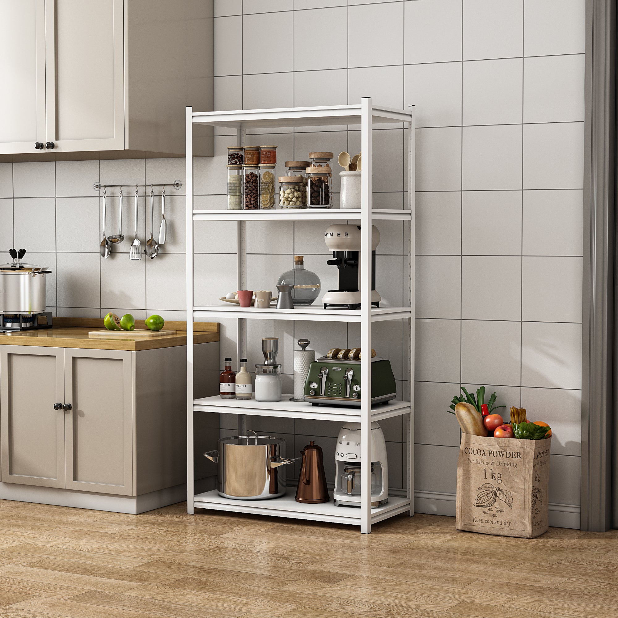 Scaffale Pieghevole 5 Ripiani Con Ruote - Organizer Casa E