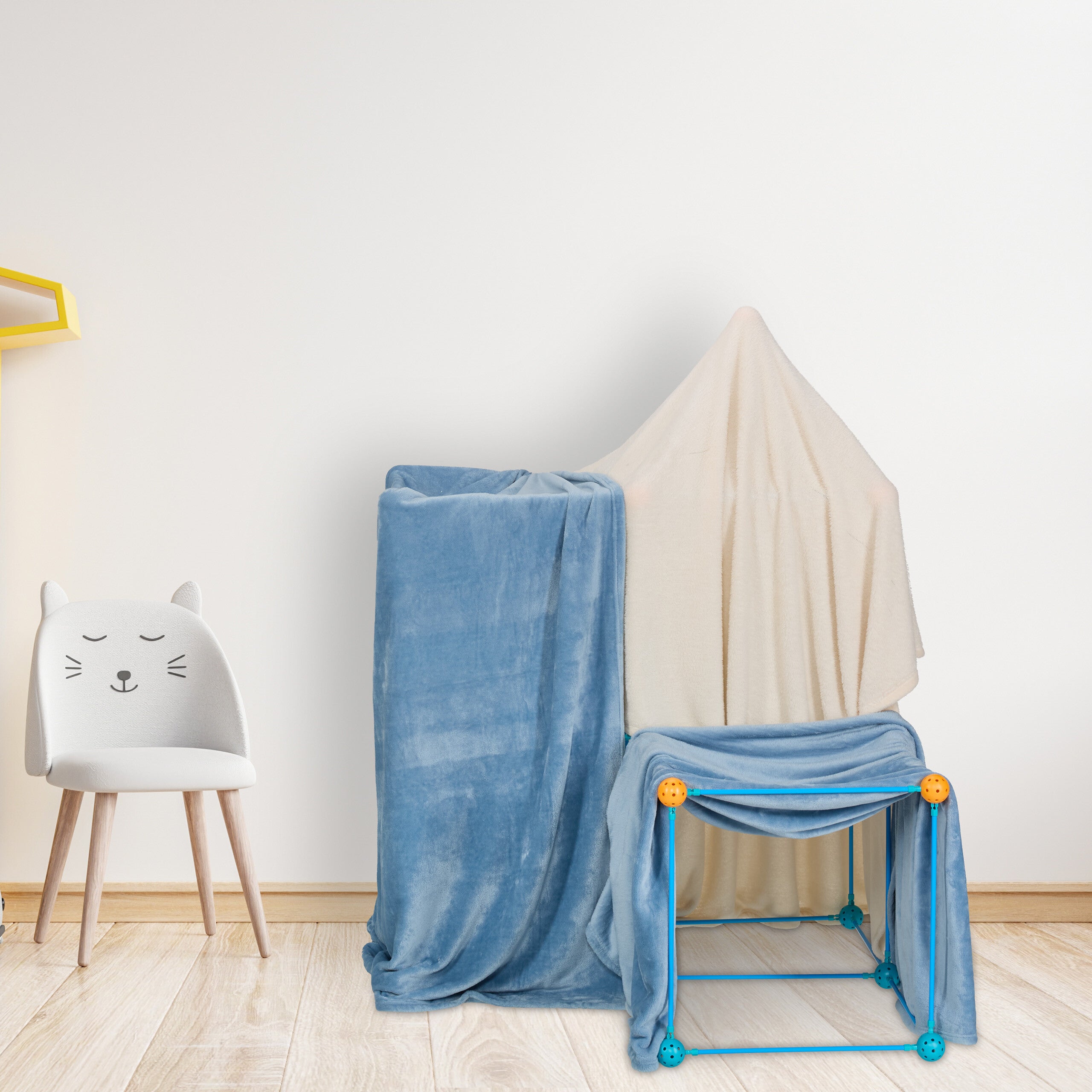 Jeu de construction, cabane enfant, set de 85 pièces, construire tente, système d’emboîtement, multicolore, Relaxdays - 5