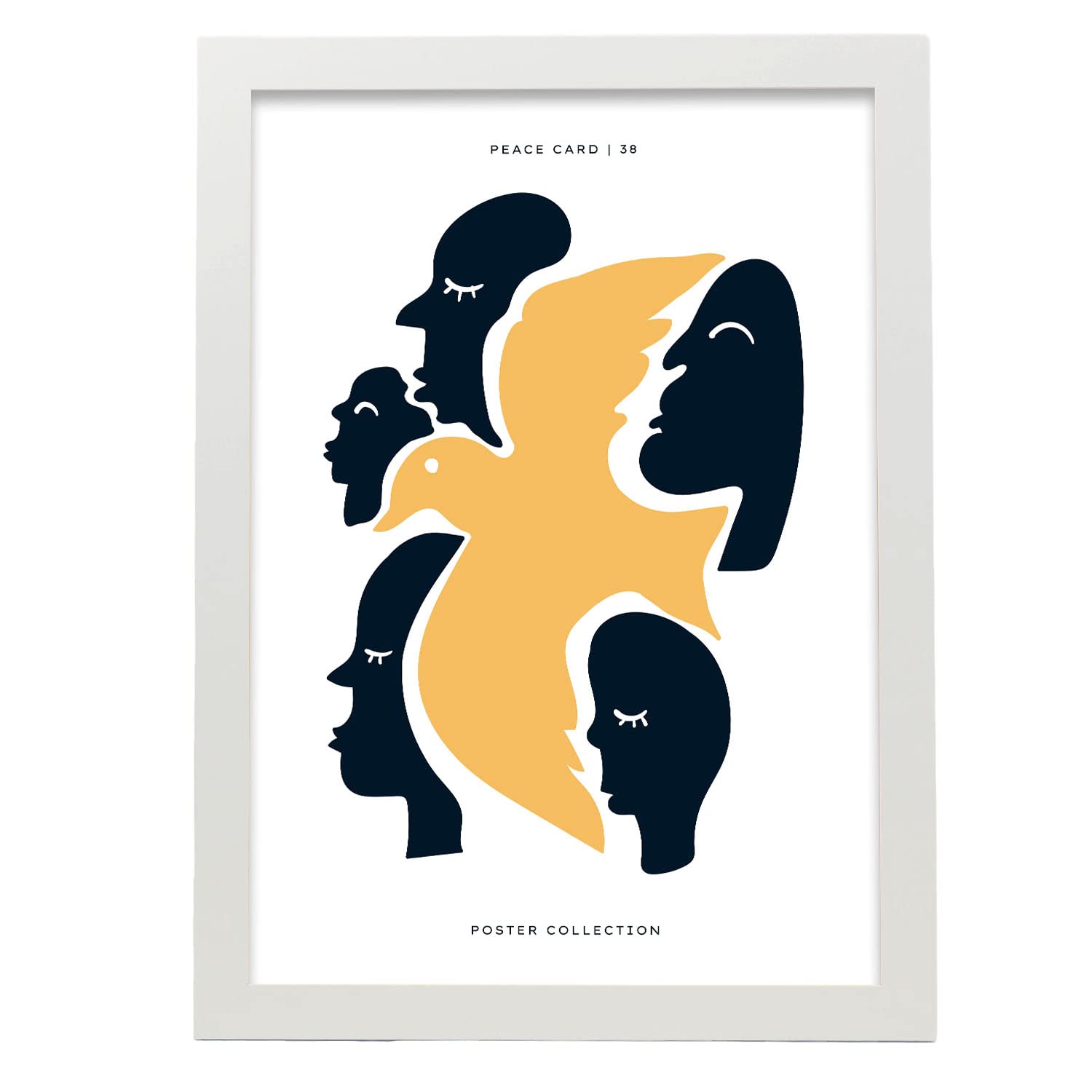Nacnic póster pop art abstracto hablamos de paz ilustraciones artísticas modernas para la decoración de interiores con marco blanco - a3